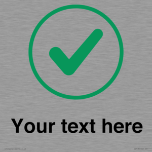 Custom plain background, green tick in circle sign